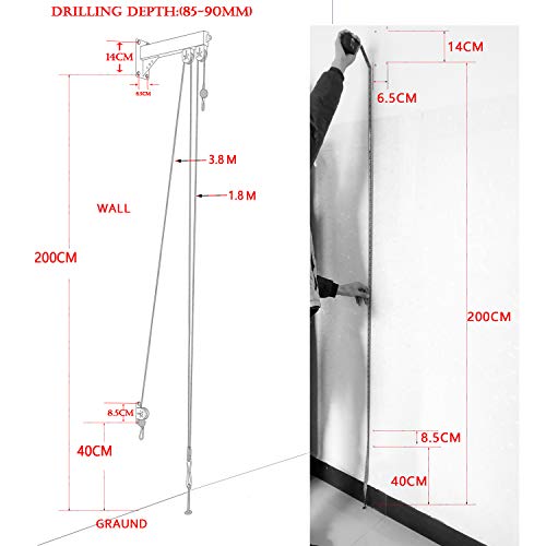 omotor Tricep Press Down Pulley Cable Machine Attachment System with Loading Pin LAT Pulldown Bar Tricep Rope D Handle (Down Pulley Cable Machine) - Thumbnail 4