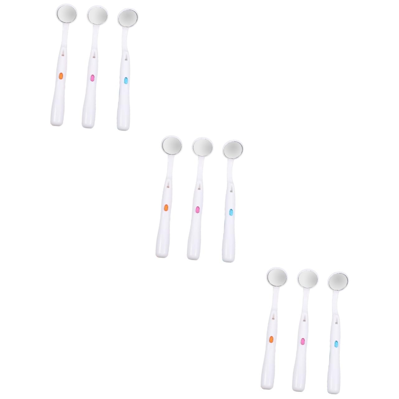 Mobestech 9pezzi Specchietti Dentali Led Antiappannamento Per Ispezione Orale Per Cura Con Luce Ergonomico Colori