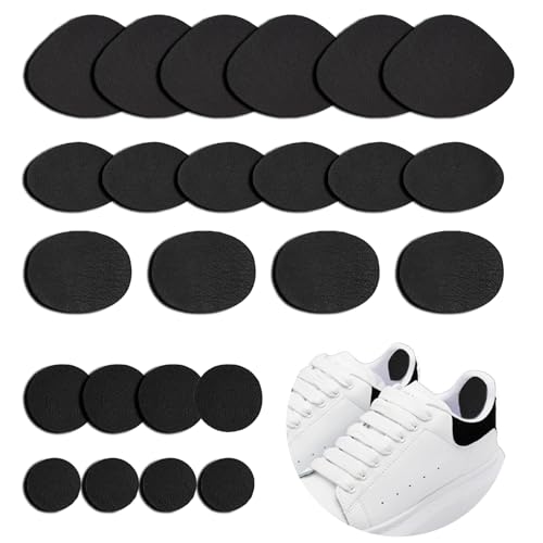 ZEMINRI 24 Pièces Réparation de Talon de Chaussure Patch Auto-adhésif Flanelle Patch Talon Chaussure pour Chaussures, Chaussures de Sport, Talons Hauts et...