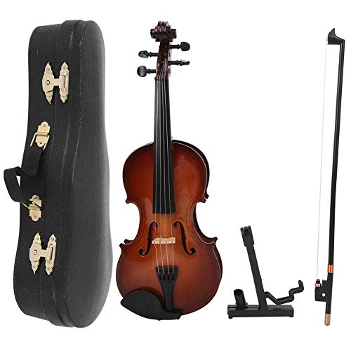 Modèle de violon miniature en bois de prestige : mini instrument de collection avec boîte