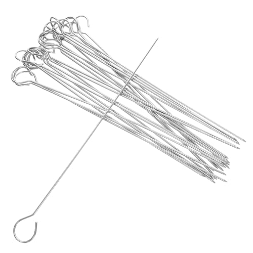 Baluue 25 piezas Brochetas de Barbacoa de Acero Inoxidable Pinchos Resistentes para Asar Carne y Pollo Aptas para Parrillas y Fogatas Fáciles de Limpiar y Duraderas