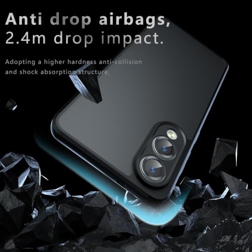 Image of Matte Frosted Phone Case for Samsung Galaxy S25 Edge 5G,Black | Anti-Fingerprint, Never Turns Yellow, Micro Arc Edge, Camera Protection,Drop Impactwith ,Air Bag Drop Protection