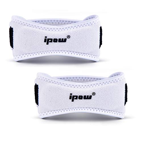 IPOW 2 PCS Rodillera rotuliana deportiva suave y transpirable, Rodillera hombre ajustable para running correr escalada voleibol fútbol baloncesto, Rodillera knee active plus mujer/hombre, Blanco
