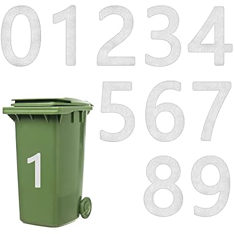 3 Pack Wheelie Bin Numbers for Bins - Numbers 0-9 Wheelie Bin Stickers for Wheelie Bins Bin Number Stickers Vinyl 18cm Bin Sticker Easy to Apply Sticky Numbers Bin Numbers Stickers Number Stickers (2) Cover