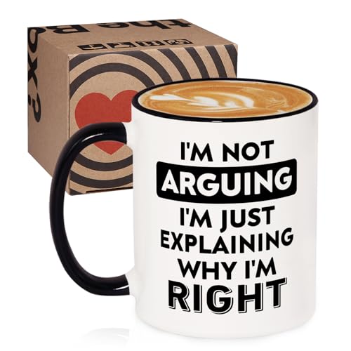 Taza de café divertida de cerámica blanca 11 oz miniatura 6