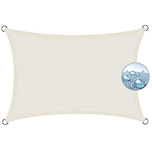 XXYANZI Sonnensegel 3x4m, UV Schutz Tear Resistant Atmungsaktiv Windschutz Tarp Schattensegel Segeltuch mit Befestigungsseile, für Garten, Outdoor, Terrasse. - Weiß Cover