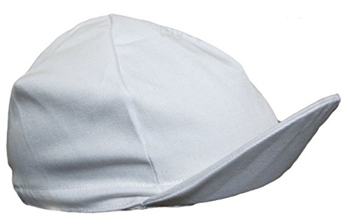 Slyse Plain Cycling Cap Traditional Design with Peak (White)