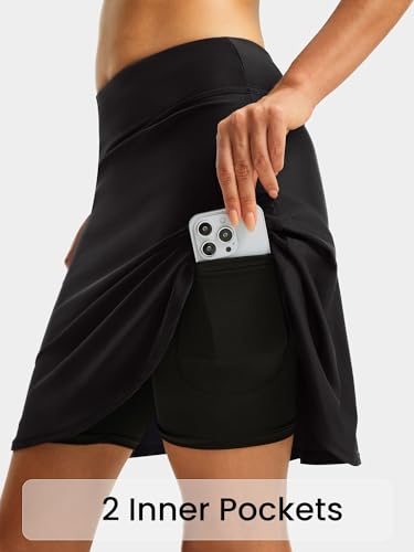 FitsT4 Sports Women's 20" Long Swim Skirt Modest Beach Skorts with Pockets Tummy Control Swim Bottoms High Waisted Swimsuit4