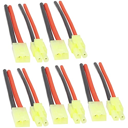 Connecteurs Tamiya avec fil silicone 16 AWG 9.9 cm pour Airsoft Lot de 5