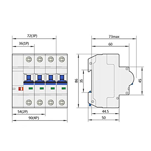 Protección de control 2 x 16 A ZigBee TUYA Medición de Energía