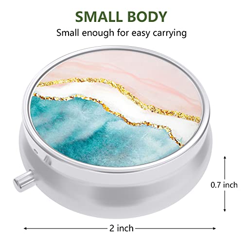 Image of Nipichsha Pill Box, Small Pill Case for Purse & Pocket, Cute Travel Medicine Organizer, Portable Medicine Container Holder to Hold Vitamins, Medication, Fish Oil & Supplement, Pink Gilt | Cute Travel Medicine Organizer, Portable Medicine Container Holder to Hold Vitamins, Medication, Fish Oil & Supplement