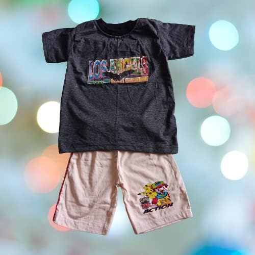 Image of Kids Tshirts and Trouser (Pack of 5)-Multicolor