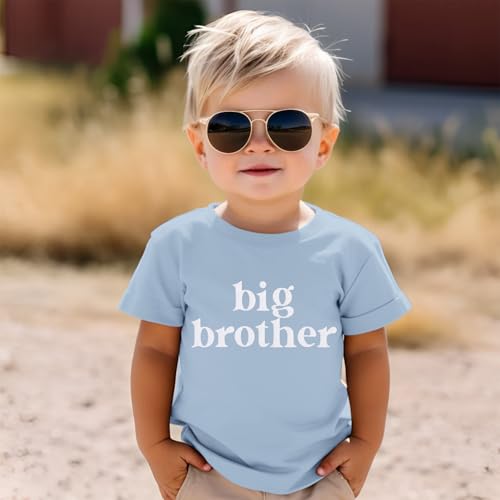 Big Brother Shirt für Baby Boy Little for Big Großer Bruder T-Shirt Kind Sommer Kurzarm Top Locker Tee Junge Hemd Kinder Tshirt(Blau,4-5Jahre)