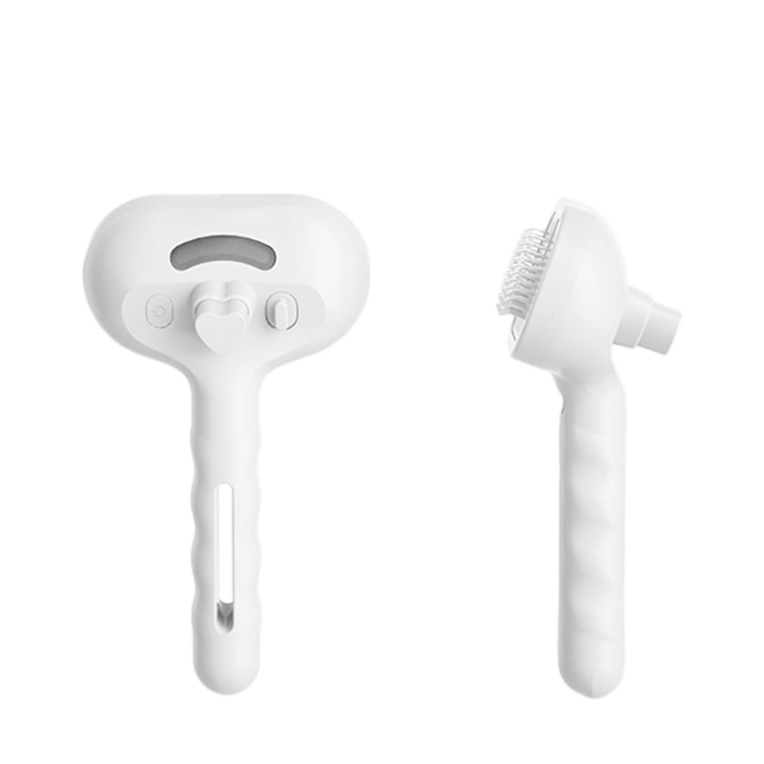 Cepillo de Vapor para Gatos y Perros 4en 1 - Peine de Masaje con Spray de Agua Recargable - Elimina Pelo Muerto, Desenreda y Limpieza Automática con un Clic - Diseño Ergonómico Blanco Roto