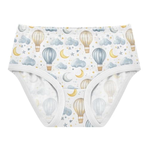 Girls Underwear Soft Cotton Balloon Cloud Moon Kids Panties in Sizes 2/3t, 4t, 5t, 6 and 8