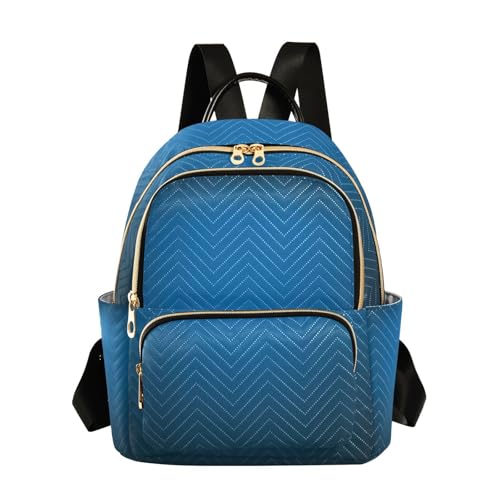 YETTASBIN Fashion Quilted Mini Backpack for Women & Girls - Blue Lightweight Casual Travel Daypack, S(8.5L)
