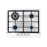 AVERA Parrilla de Gas 4 Quemadores, Acero Inoxidable 60cm (Incluye Todos los accesorios para Instalarla), Empotrable, Soportes de Hierro Fundido...