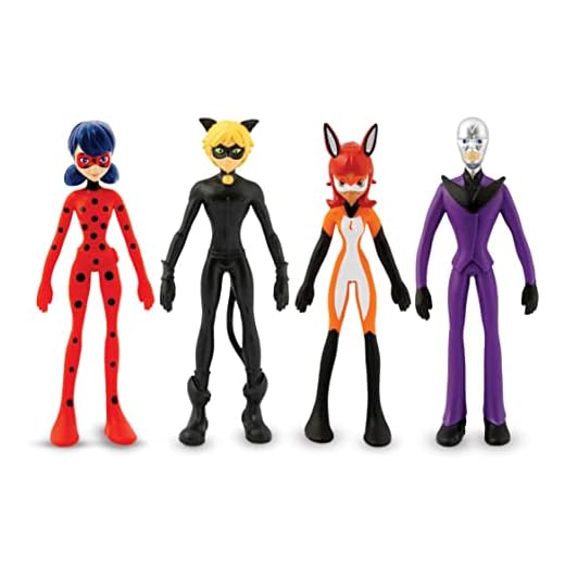 Bend-EMS - Miraculous Ladybug - The Original Bendable, posable Actions Figures from The 90's are Back! Great Birthday Gifts for Kids, Boys, and Girls