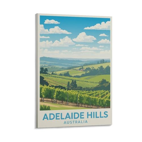 Impression peinture paysage urbain Adelaide Hills toile esthétique