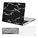 MOSISO Case Only Compatible Older Version MacBook Pro Retina 13 Inch (Model: A1502 & A1425)(Release 2015 - end 2012),Plastic Pattern Hard Shell&Keyboard Cover&Screen Protector,Black Marble