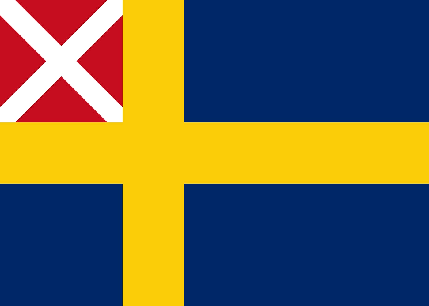 Drapeau Union Suède Norvège 1818-1844 pavillon marchand grand format