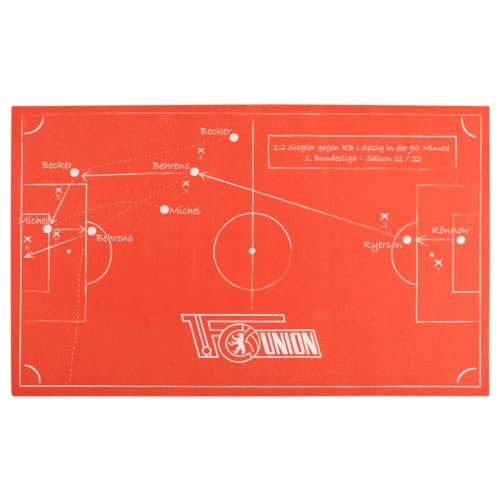 1. FC UNION Berlin Matte, Fußmatte Taktiktafel - rot 75 x 45 cm