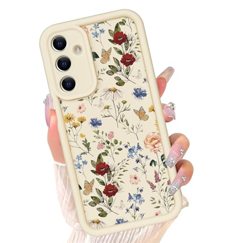 Coque silicone Samsung Galaxy A16 5G souple antichoc fleur blanche