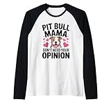 pit bull mamma divertente sarcastico pittie cane mamma pitbull maglia con maniche raglan
