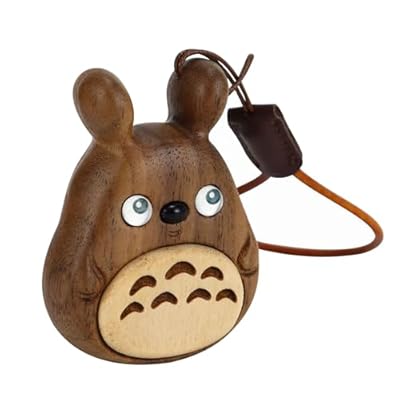 Koqye Llavero de madera Totoro, llavero de gato kawaii para mujer, bonito dije de bolsa tallado a mano, regalo único para amantes de los gatos y niñas, Madera, 2.4*2inch | Ya disponible en tu tienda friki favorita! En mundofriki.es!