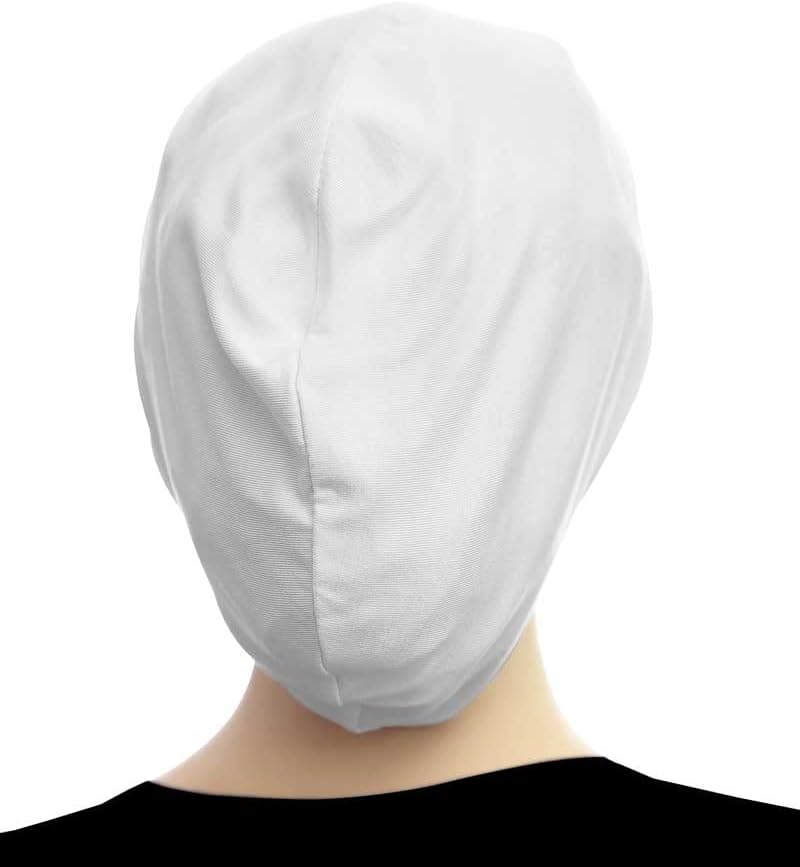 Middle Eastern Mall Women's Snood Cap Cotton Beanie Large Hijab Chemo Undercap (Winter Blue) - Image 4