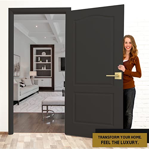 Mega Handles Passage I Lever Door Handle Set For Hallway, Closet And Bathroom I Reversible Design I Fits All Standard Door Sizes I Screws Included - Satin Brass (1 Pack) With Exposed Screws, 4,29" #TOP3