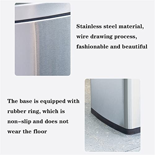 Cubo de basura exterior e interior de acero inoxidable cepillado con capacidad de 30L 4