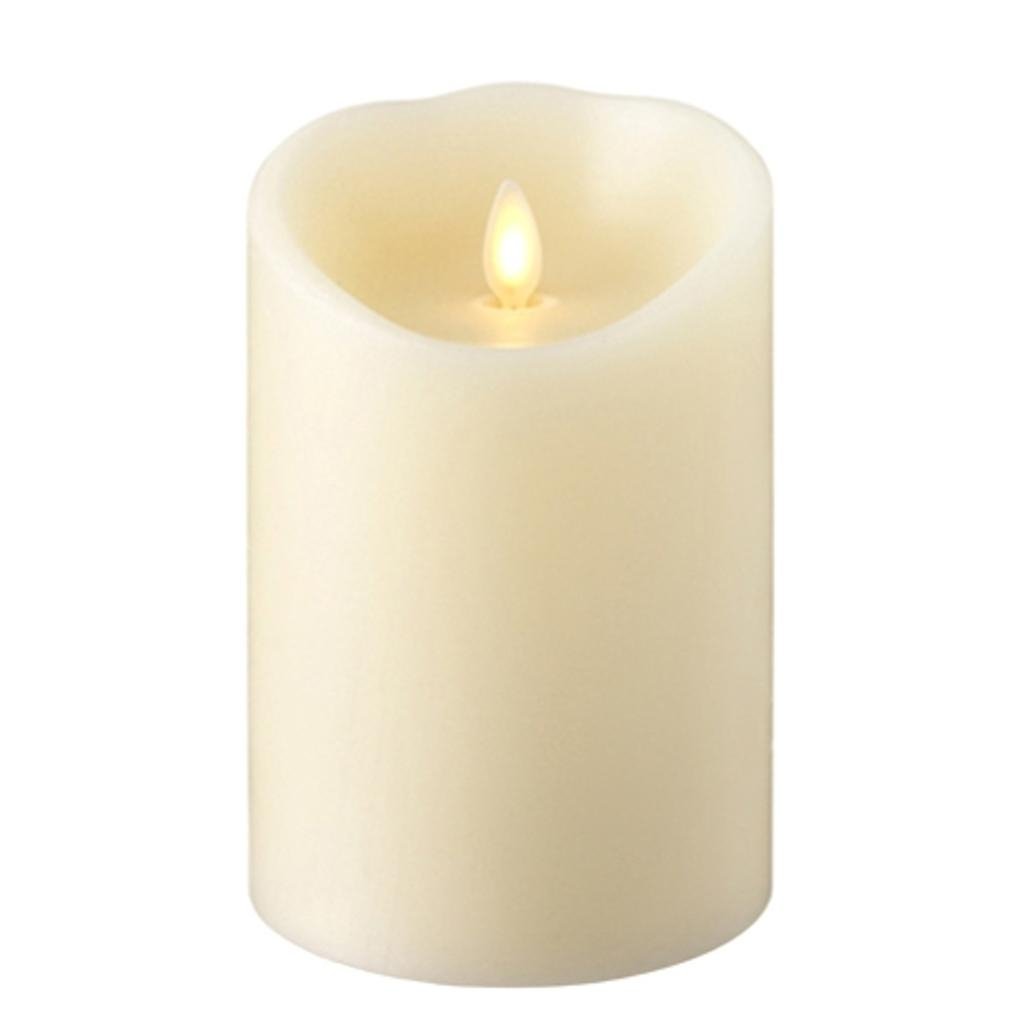 Buy Raz Imports 4"X5.5" Push Flame Ivory Pillar Candle Flameless