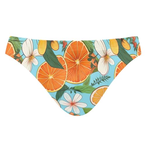 Men's Briefs Sexy Orange Flowers Bikini Siwmming Swimwear 20857352
