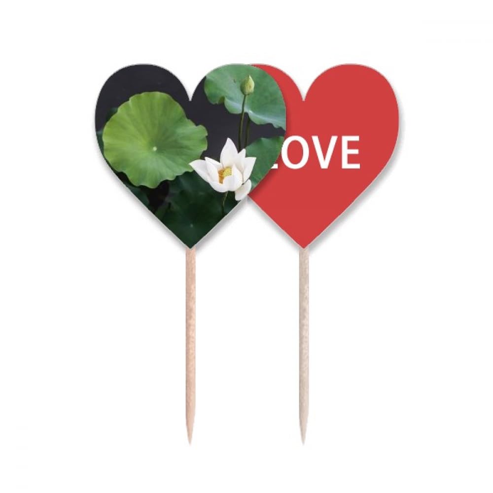 Cure-dents drapeau Love Heart premium orné d'un motif lotus nature