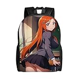 YINGD Inoue Orihime - Mochila de viaje de dibujos animados, con estampado 3D, estilo casual, Negro, Talla única