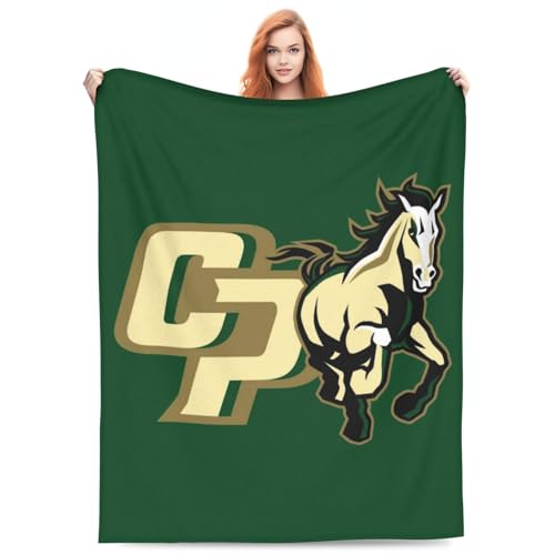 Cal Poly Mustangs, Multi-Size Ultra-Soft Flannel Fleece Blanket - Non-Sagging Velvet Blanket