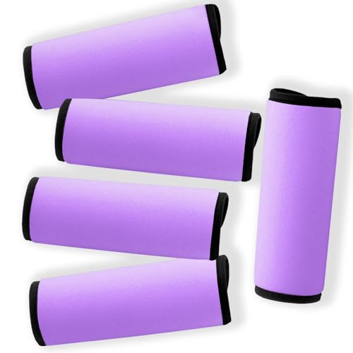 Image of Neoprene Luggage Handle Wraps for Suitcases Bright Color Luggage Tags /Handle Wraps /Handle Covers-Violet