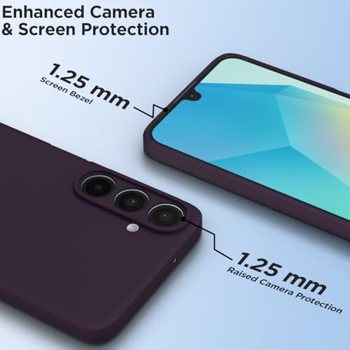 Image of Amazon Basics Back Cover for Samsung Galaxy M17 5G / A17 5G / F17 5G | Camera Protection Shockproof Soft Matte Silicone Bumper Case (Purple)