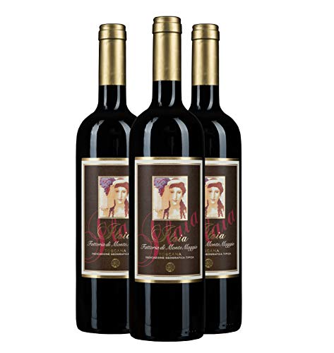 Ilaia di Montemaggio - Rotwein Bio - Super Toskanischer Luxuriöser Edler Bio - 100% Pugnitello - Wein aus Italien - Fattoria di Montemaggio - 0.75L - 3 Flaschen Cover
