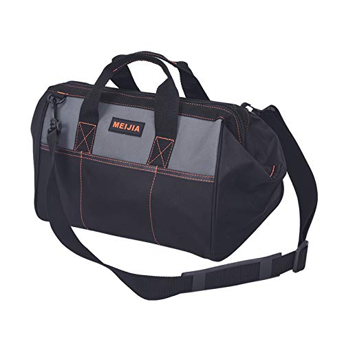 Meijia Portable Waterproof Tool Bag, Wide Mouth Open, Multi Inside Pockets For Tool Storage(14") #TOP1