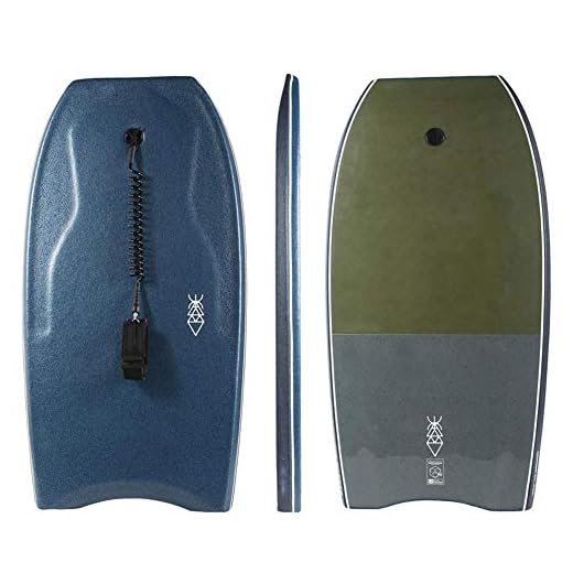 GRR Body Board, Lightweight Portable Top Body Surfing Handboard with Smooth Bottom & Wrist Leash - Water Sports - Suitable for Teenagers/Children/Beginners,41.5in