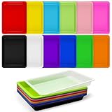 12 Colors Plastic Art Trays,12 Pack Colorful Activity Crafts Tray,Activity Serving Tray, Plastic Art Art Trays for DIY Projects,Beads,Painting,Jewelry