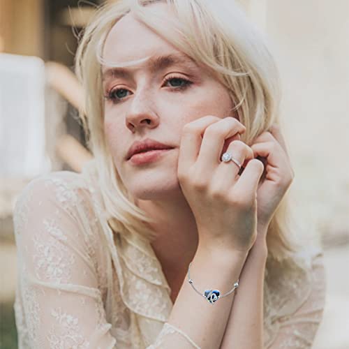 AOBOCO Heart Urn Bracelet for Ashes 925 Sterling Silver Cremation Holds Loved One's Ashes for Women Memorial Keepsake Beangle Embellished with Crystals from Austria2