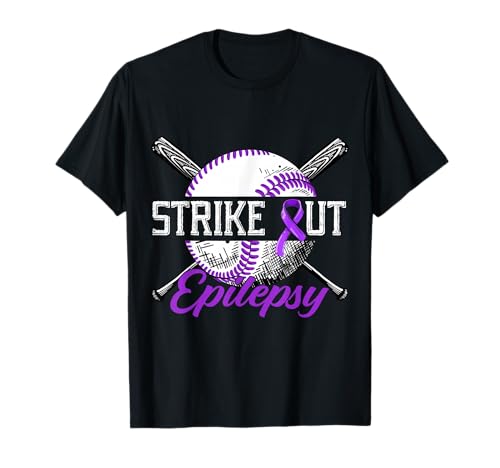 Strike Out Epilepsy Purple Baseball Epilepsy Awareness Month T-Shirt