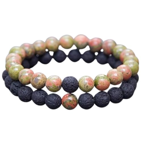 Bracelets distance couple FIZA_CPL_186 en unakite pour nourrir l'amour et l'amitié