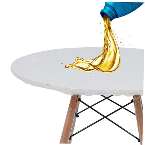 Nappe élastique table ronde DOITOOL en PVC transparent ajustée - 6