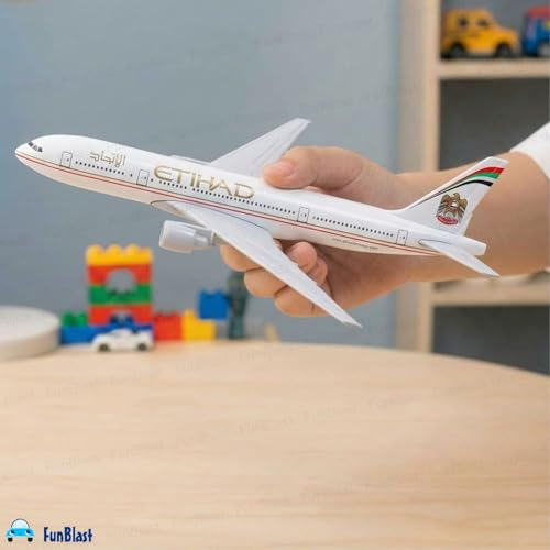 Image of FunBlast Diecast Aeroplane Scale Model - Airplane Miniature Model Only for Display, Size -14 Cm (B777-Etihad)