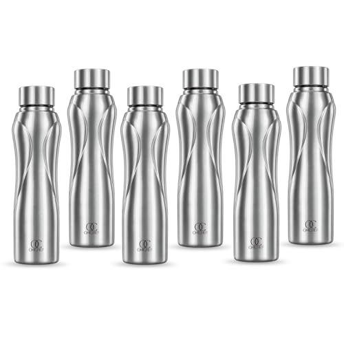Image of Omichef Blaze Stainless Steel Single Wal 1000ML, Fridge Water Bottle | Best For Home /Office /School /Gym | BPA Free | Leak Proof | Capacity 1000 ML (Pack Of 6)