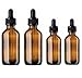 BlueXP 4 Pièce Bouteille Ambre Vide Avec 10ml 20ml Ambre Brun Bouteilles en Verre Avec Compte Gouttes Pipette pour l'aromathérapie Gouttes Les Oreilles Huile Essentielle Bouteilles